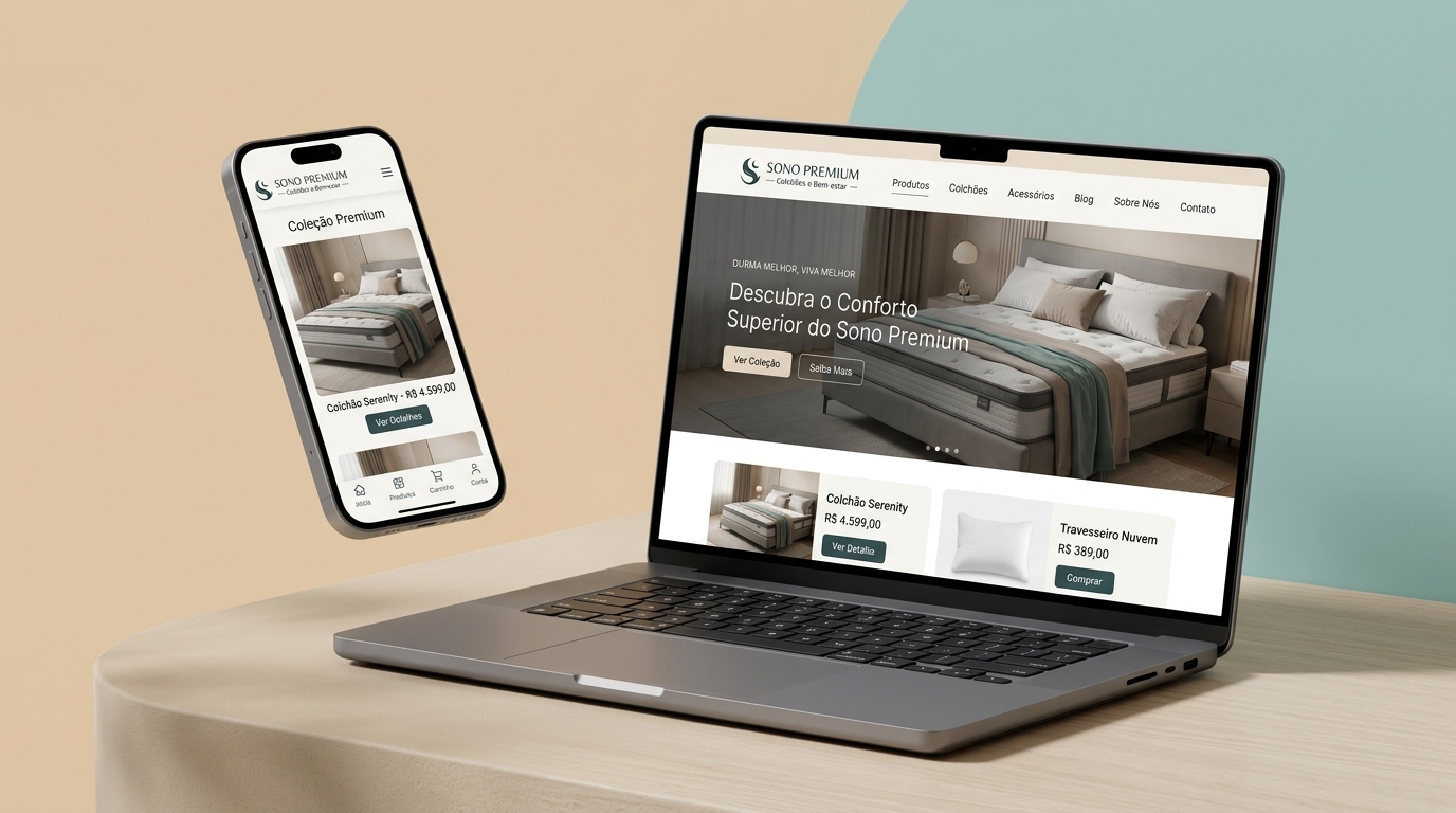Mockup do E-commerce Energia do Repouso